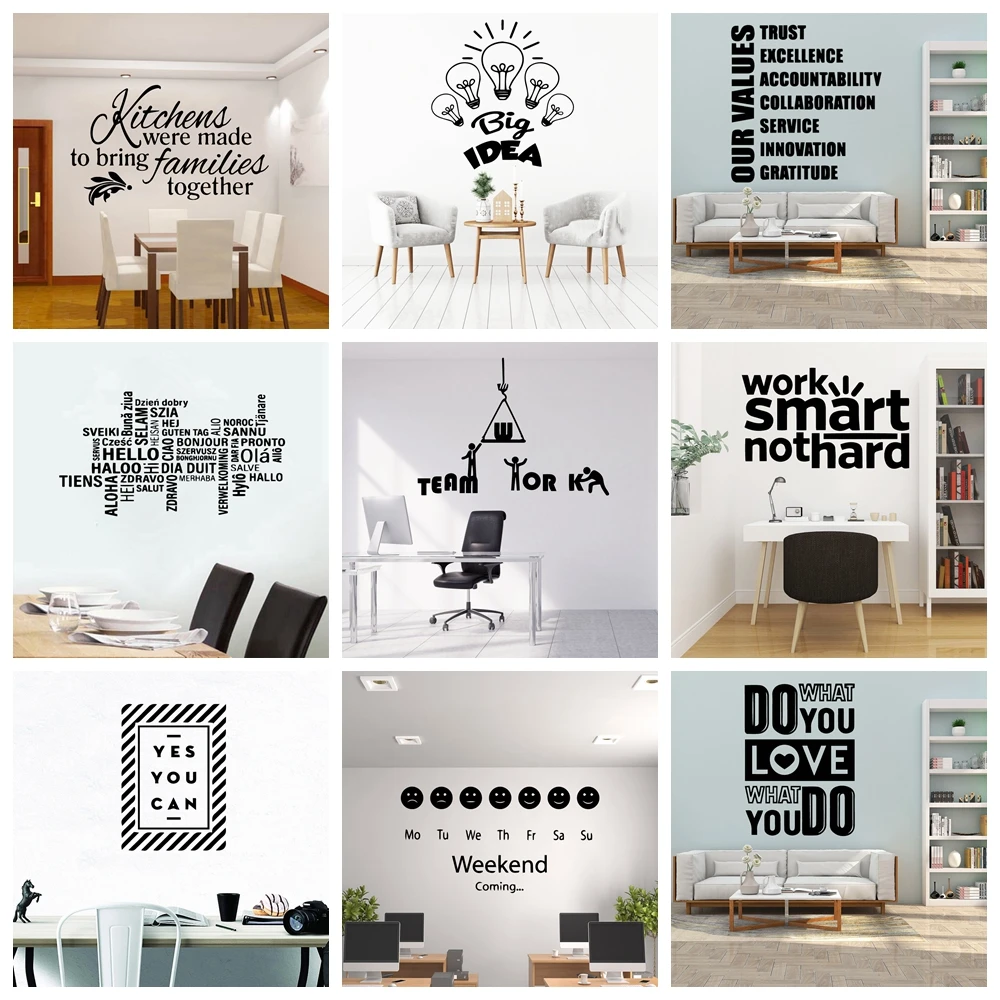 1 pc NEW team work Self Adhesive Vinyl Waterproof Wall Art Decal For Living Room Bedroom Waterproof Wall Art Decal