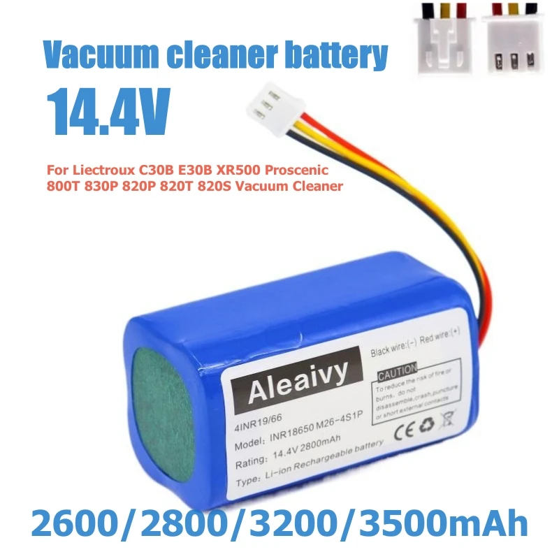 

Аккумуляторная батарея Aleaivy 14,4 В, 3500 мАч, 4S1P, используется для чистки аксессуаров робота-пылесоса LIECTROUX C30B E30 XR500.