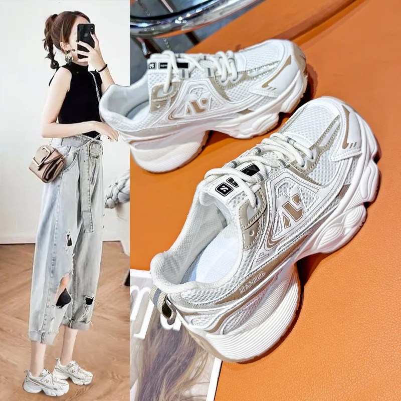 

Ladies Vulcanized Shoes Fashionable New Style Comfortable and Versatile Thick Sole Popular Casual Dad Sports Shoes
