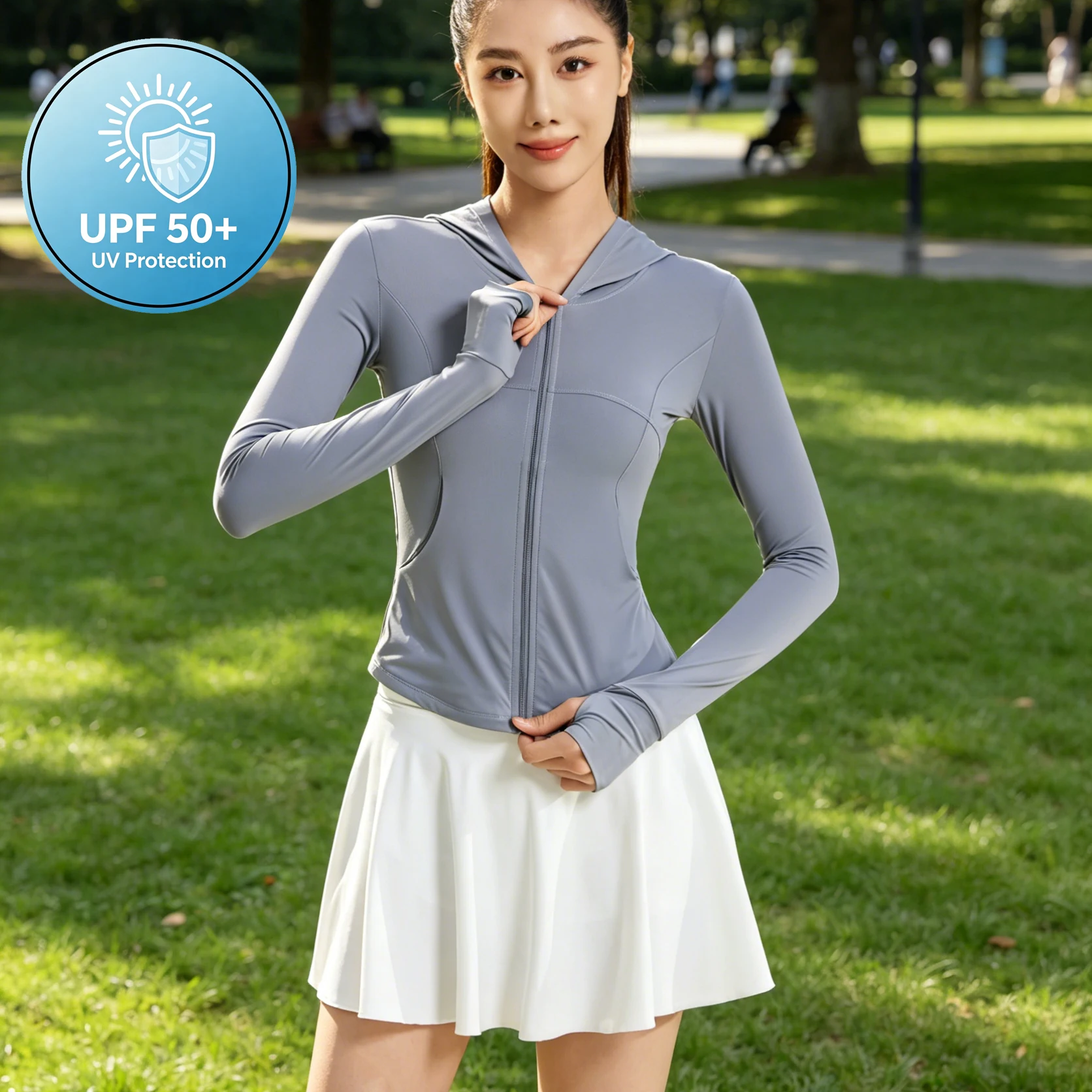 New UPF 50+ Sun Protection Cardigan Breathable Lightweight Women's Jacket UV-Protective Sunwear Cooling Hooded Top for Women
