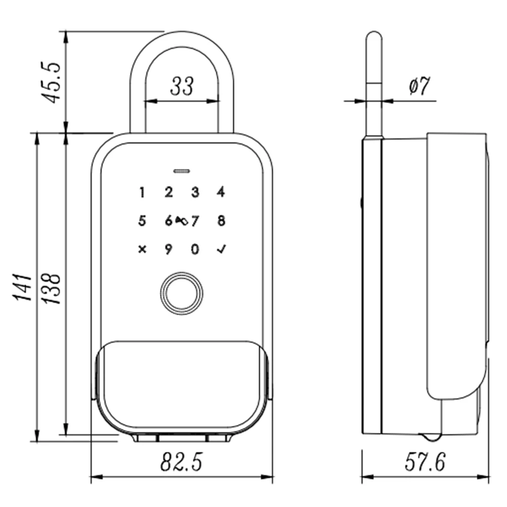 Capa à prova d'água segura tuya código impressão digital bluetooth wifi caixa de chave inteligente app remoto montagem na parede combinação caixa de fechadura de porta