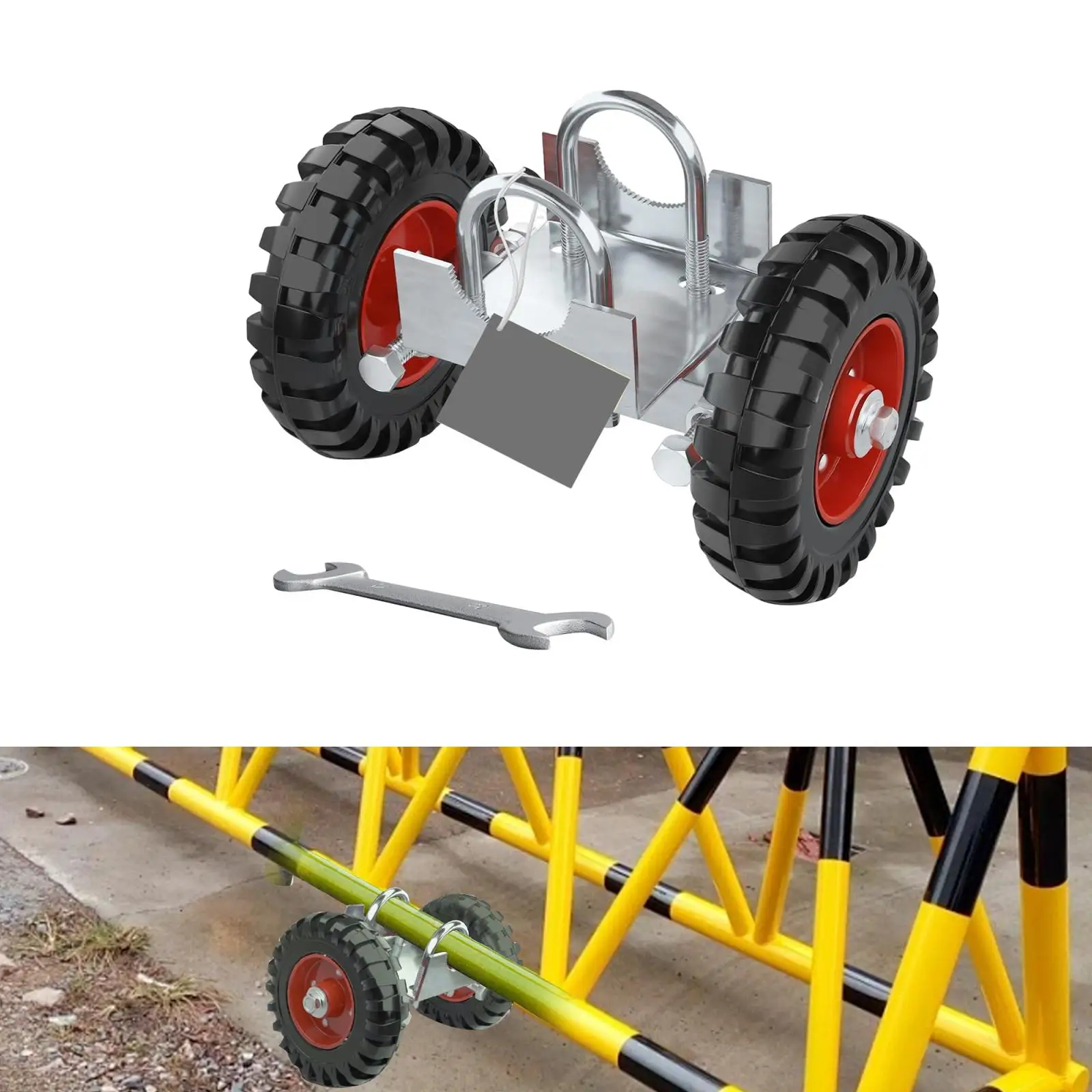 

6" Sliding Gate Wheel Carrier 550lbs Capacity Ridged Carrier Frame Solid Axle Heavy Duty for Metal Tube Gate Easily Install