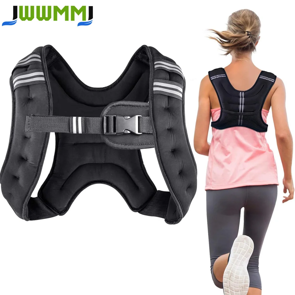 1 Gilet lesté pour hommes et femmes 3kg/5kg - Réfléchissant et réglable pour l'entraînement musculaire, la course à pied, le cardio et la perte de poids