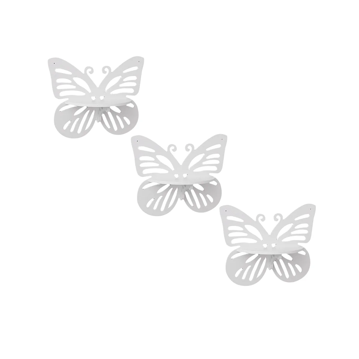 Butterfly Wall Decorations Bedroom Living Room Wall Shelves with Shelves Free of Punching