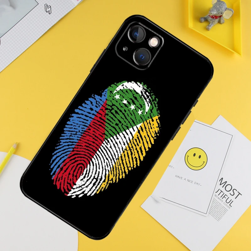 Comoros Flag For iPhone 14 12 13 Pro X XS XR 7 8 Plus 11 Pro Max SE2 Funda Coque Capa Full Cover