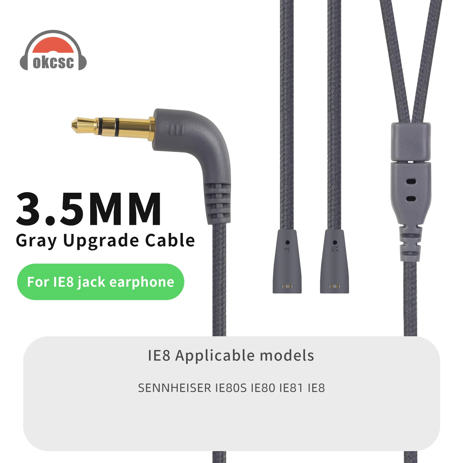 OKCSC HIFI кабель для наушников для SENNHEISER IE80 IE8i IE8 72-ядерный кабель для наушников 3,5 мм бескислородная медь позолоченный штекер OKCSC HIFI кабель для наушников для SENNHEISER IE80 IE8i IE8 72-ядерный кабель для наушников 3,5 мм бескислородная медь позолоченный штекер