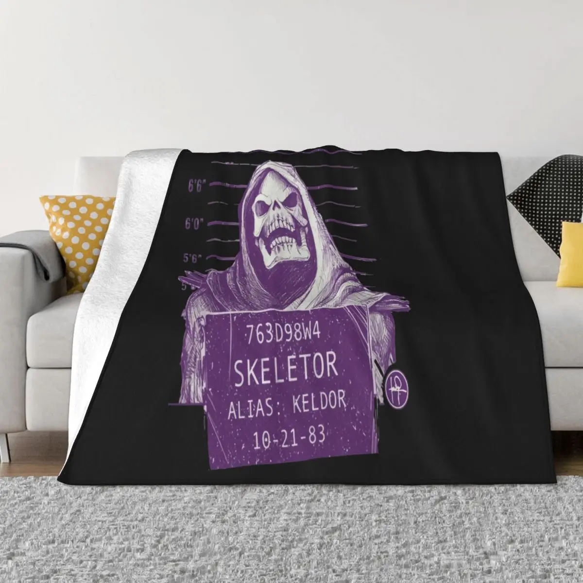 Skeletor Master Of The Universe 80S Cartoon Bella Canvas Xs 4Xl Best Selling Natural Any Logo Music Throw Blanket