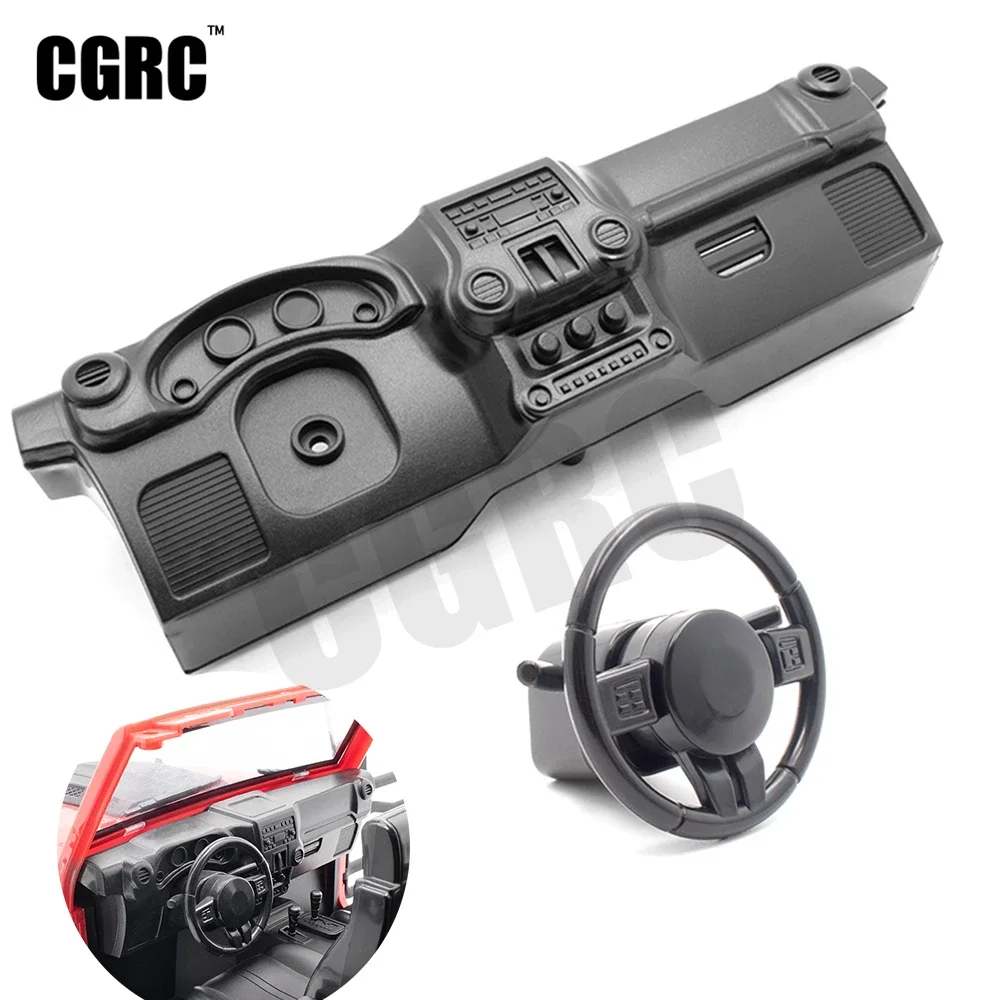 Model Simulation Plastic ABS Wrangler Center Console Steering Wheel for 1/10 RC Crawler Car Traxxas TRX4 Axial SCX10 90046