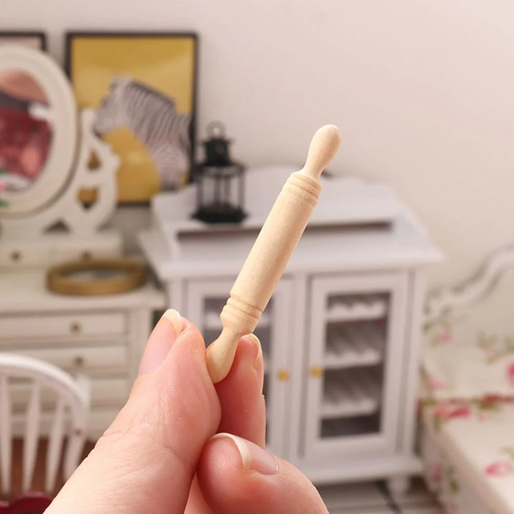 8 sztuk Shiwan Rolling Stick Mini wystrój domu małe rekwizyty fotograficzne grające naczynia kuchenne akcesoria do zabawek dla dzieci dekoracje narzędzi dla dzieci