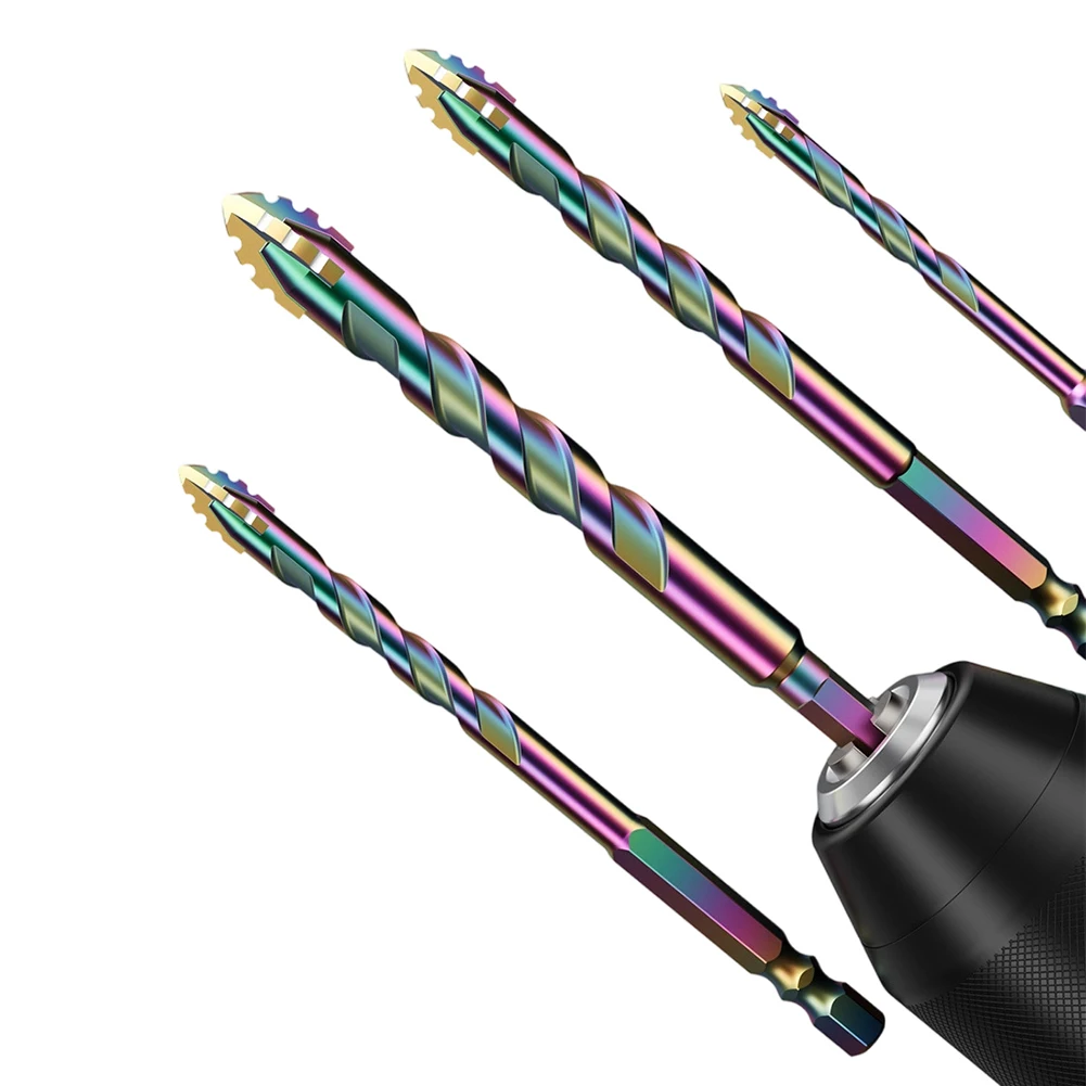 

1pc Four-Flute Eccentric Drill Drilling Glass Tile Punching Triangle Drill Bit For Hard Plastic Cement Granite Concrete Drilling
