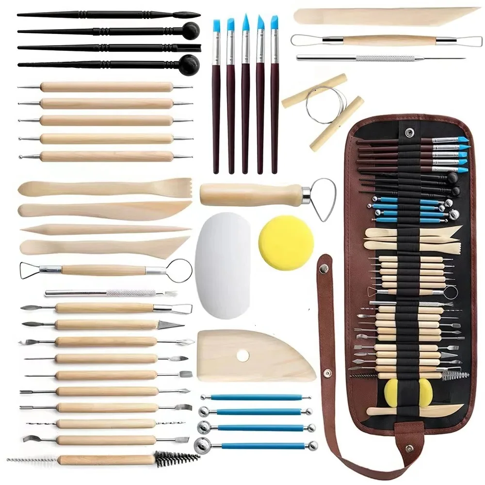 

Pottery Clay Sculpting Tools Kit 18-43 Pcs/Set, Ceramic Wax Clays Carving Tool for Art Craft Pottery Sculpting Modeling Tool Set