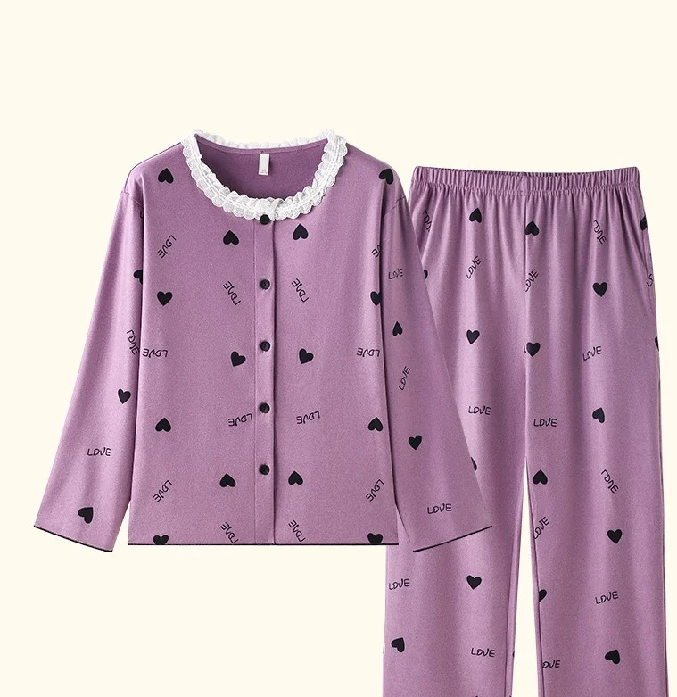 

Pajama Sets Big Size Women Satin Winter Crew Neck Calf Length Silky Warm Female Sleep Pants Nightwear Formal Deluxe Thermal 2026