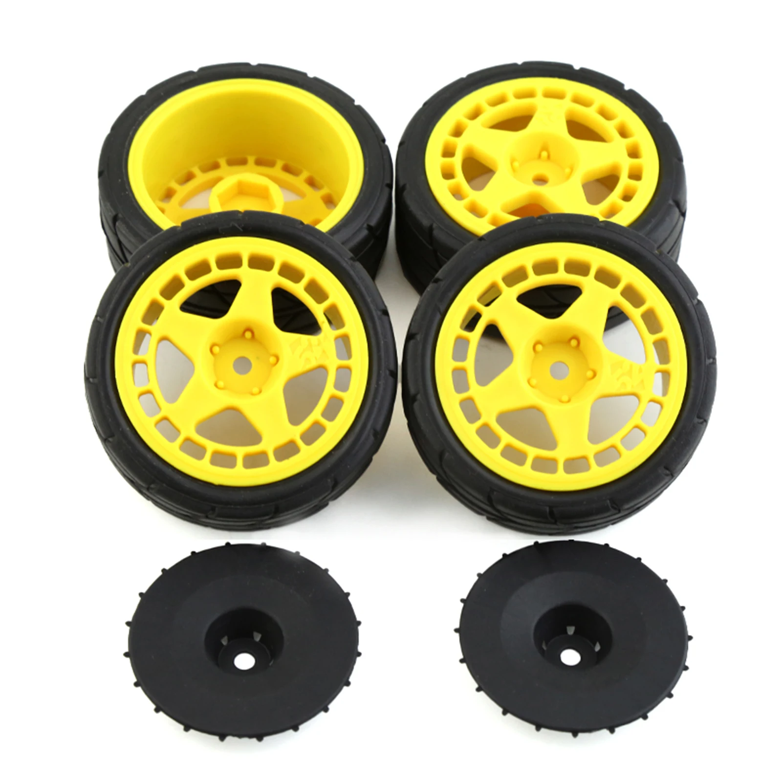 1/10 RC Rally Racing Plastic Wheel Rim 26mm Rubber Tire For TAMIYA TT02 XV01 HSP HPI KYOSHO WLtoys