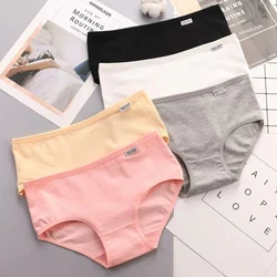 3Pcs/Lot Plus Size Panties Women's Underwear Cotton Briefs Girls Solid Color Sexy Lingeries Shorts Breathable Underpant Female