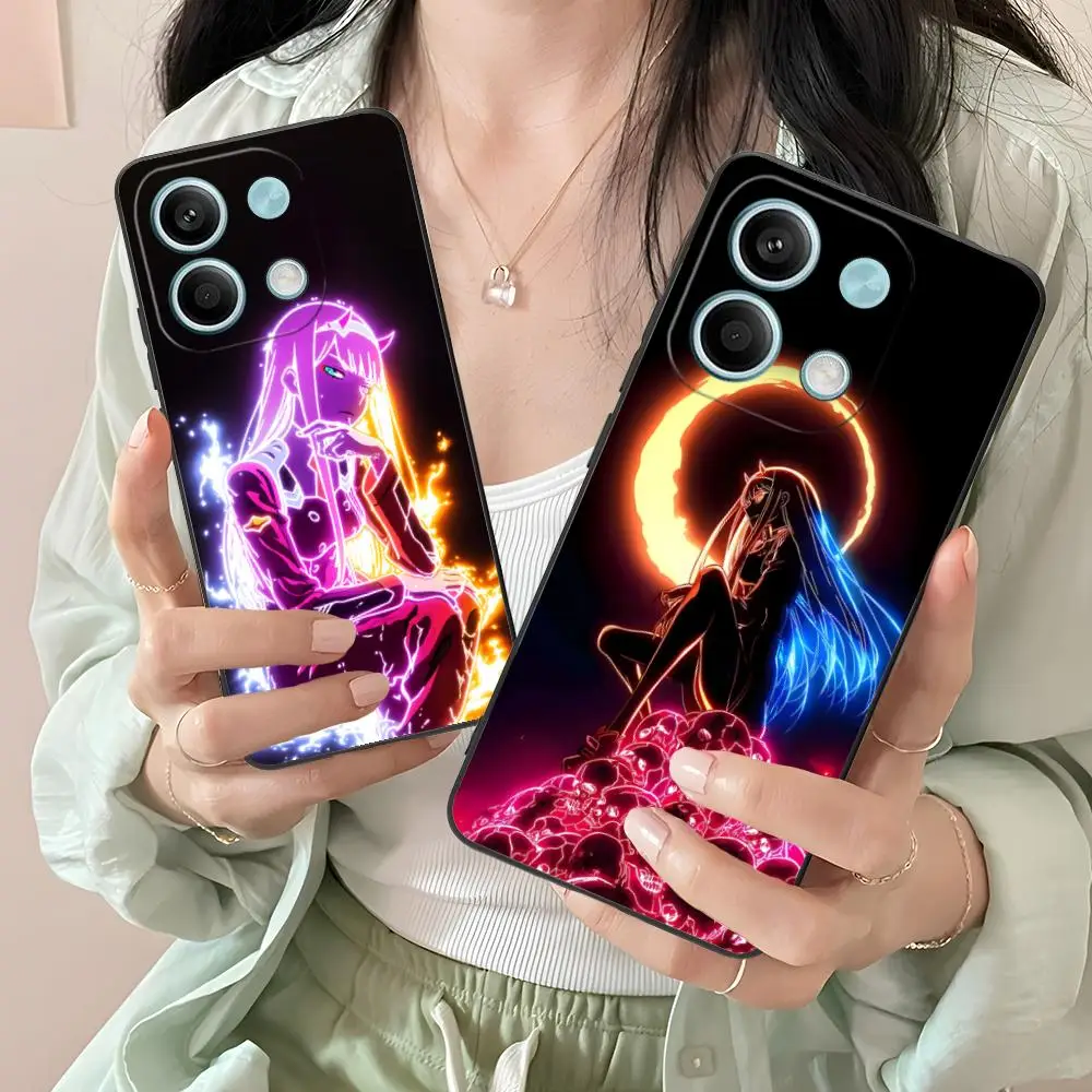 حافظة هاتف محمول Zero Two Neon لهاتف Xiaomi Redmi Note 14 13 12 11 A5 3 2 1 Pro Plus 4G 5G طباعة ملونة واقية جميلة #3