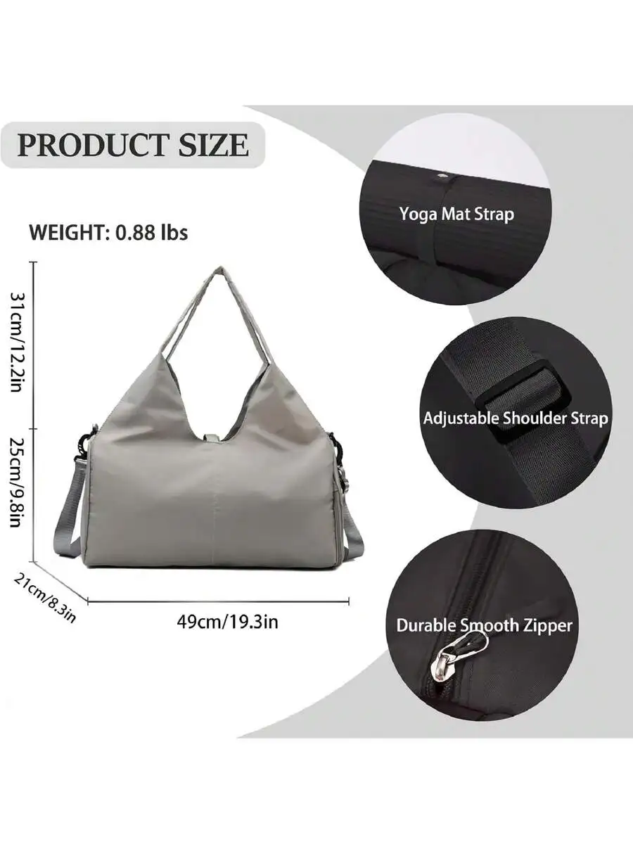 

Yoga Mat Bag Gym Duffle Bag For Women And Men With Adjustable Strap Wet Dry Pockets