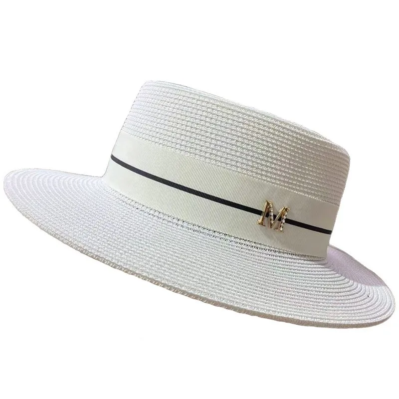 hat women's spring and summer sun-protective woven basin fisherman flat-brimmed mother