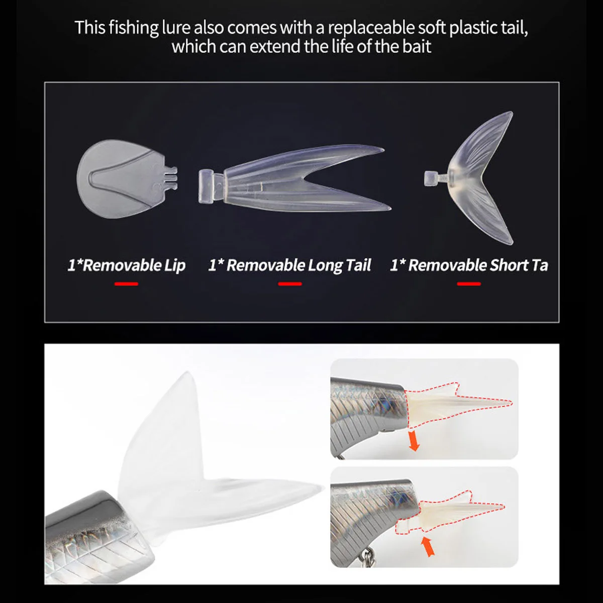14cm 50g Fishing lure Jointed fishing lure for big game Pike bass lure fishing bait Swimbait  fishing lure