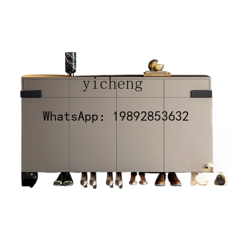 minimalist shoe cabinet home door entry modern minimalist indoor ultra-thin solid wood light luxury shoe cabinet