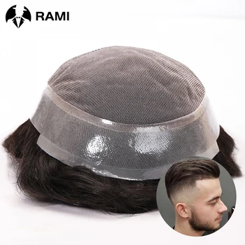 호주 남성용 토피 레이스 및 PU 베이스 가발, 인도 헤어 교체 시스템 유닛, 남성 헤어 보형물