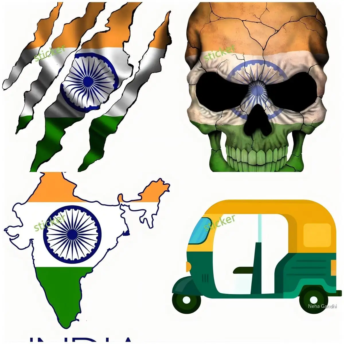 

India Funny Car Sticker Decal Bumper Windshield Colorful Car Stickers Walls Doors and Windows Yacht SUV Waterproof Accessories