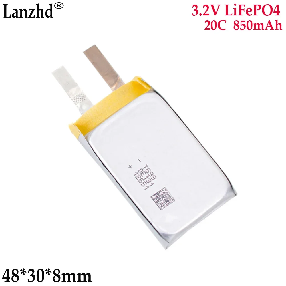 1-24 Uds LiFePO4 3,2 V batería de fosfato de hierro y litio 850mAh 20C para celda de motor turbojet con alta velocidad 803048   48*30*8 mm