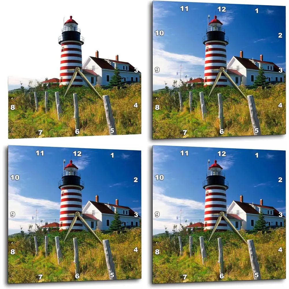 

15 Quoddy Head Lighthouse, Lubec, Maine Wall Clock by Jaynes Gallery