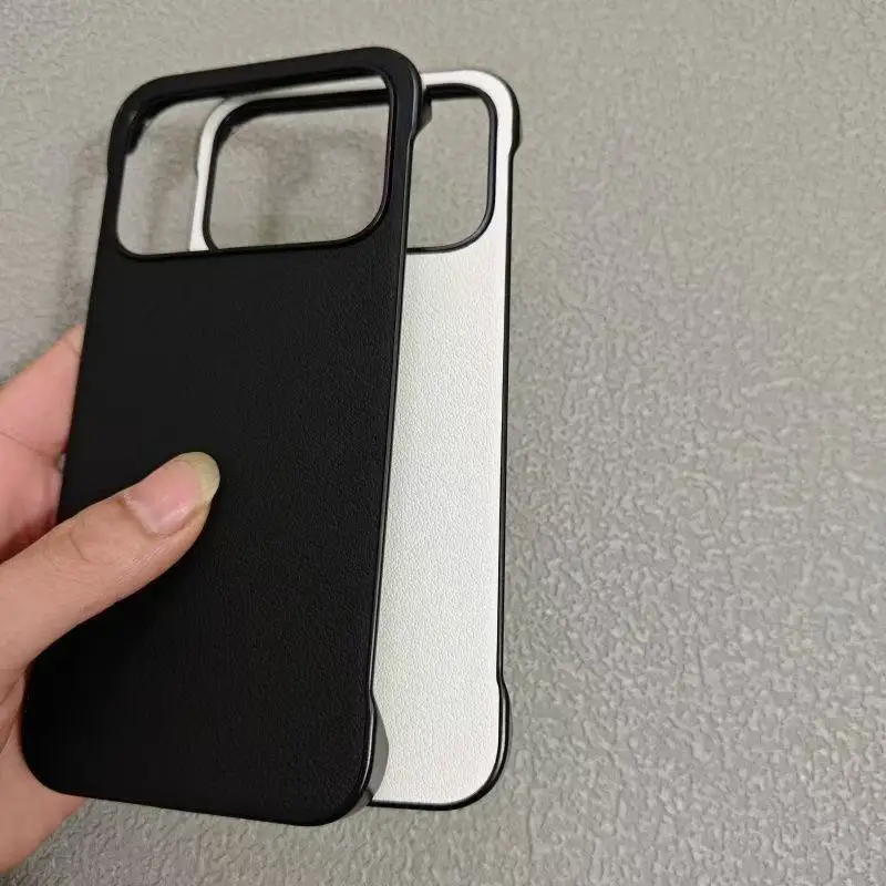 حافظة لهاتف POCO F8 Ultra Pro بسيطة بلون سادة بدون إطار من الجلد النباتي PC صديقة للبشرة ومقاومة للسقوط لهاتف POCO F 8 Ultra Funda