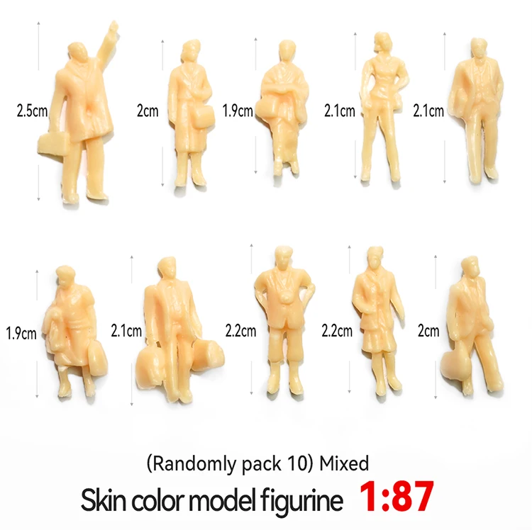 10 Stück Sandtisch-Baumodell 1:30-200 DIY Handgefertigte Hautfarbene Kleine Person Simulationsfigur Mini-Puppe – Detail 12