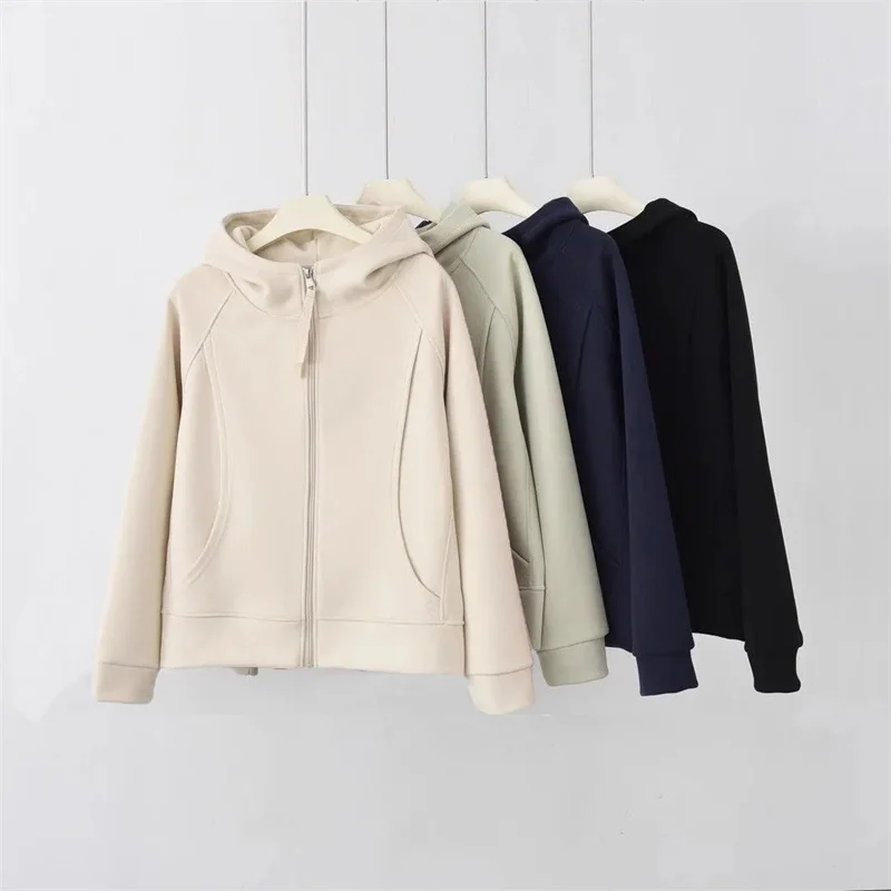 

Autumn Winter Femme Cardigan Hoodies Top Coat Ladies Fashion Hooded Sports Shirt Outwear Woman Zipper Sweatshirt Jacket