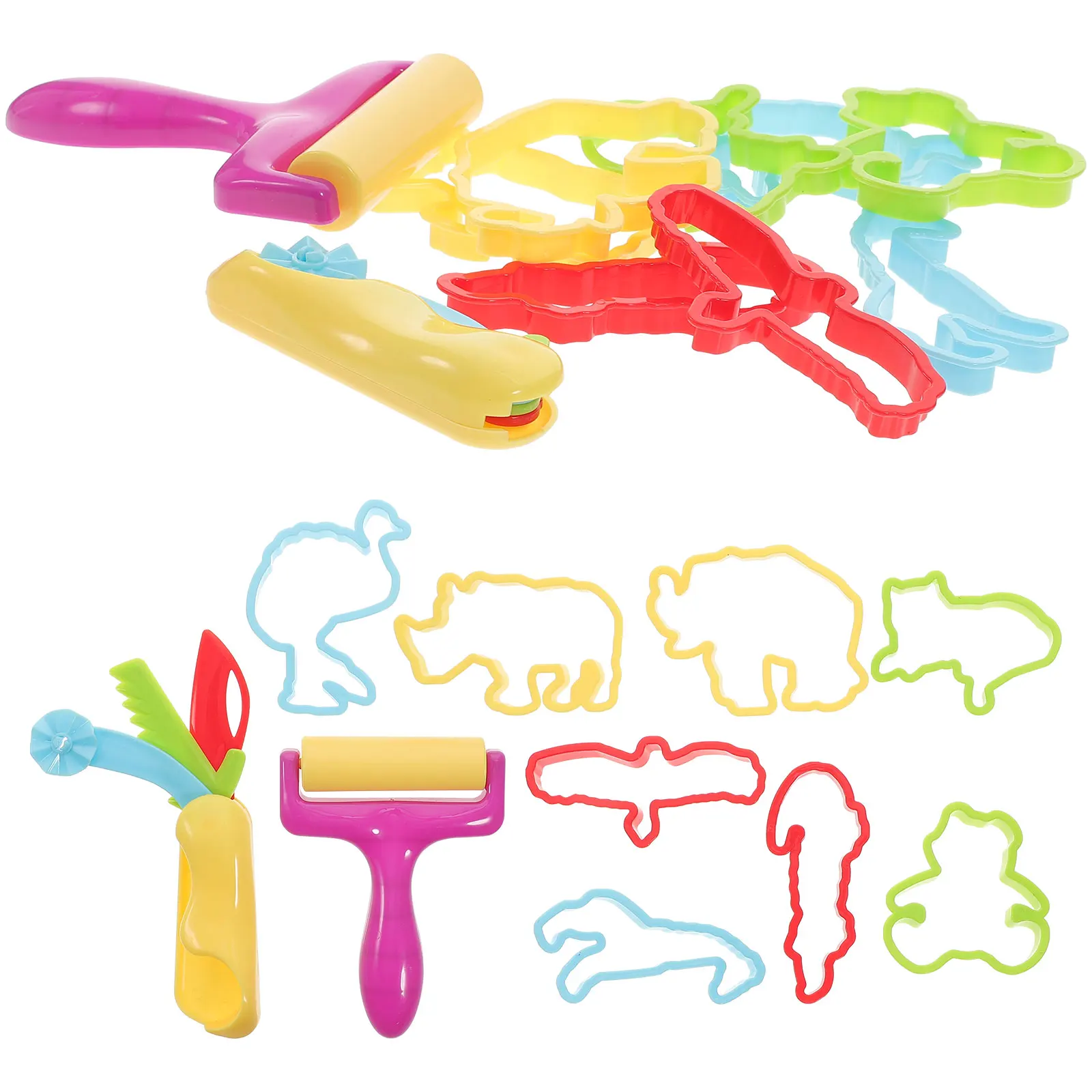 

20pcs Clay Mold Set Kids Crafts DIY Models Child Modelling Kit Cookie Molds Plasticine Tools Biscuit Maker Cartoon Molds Safe