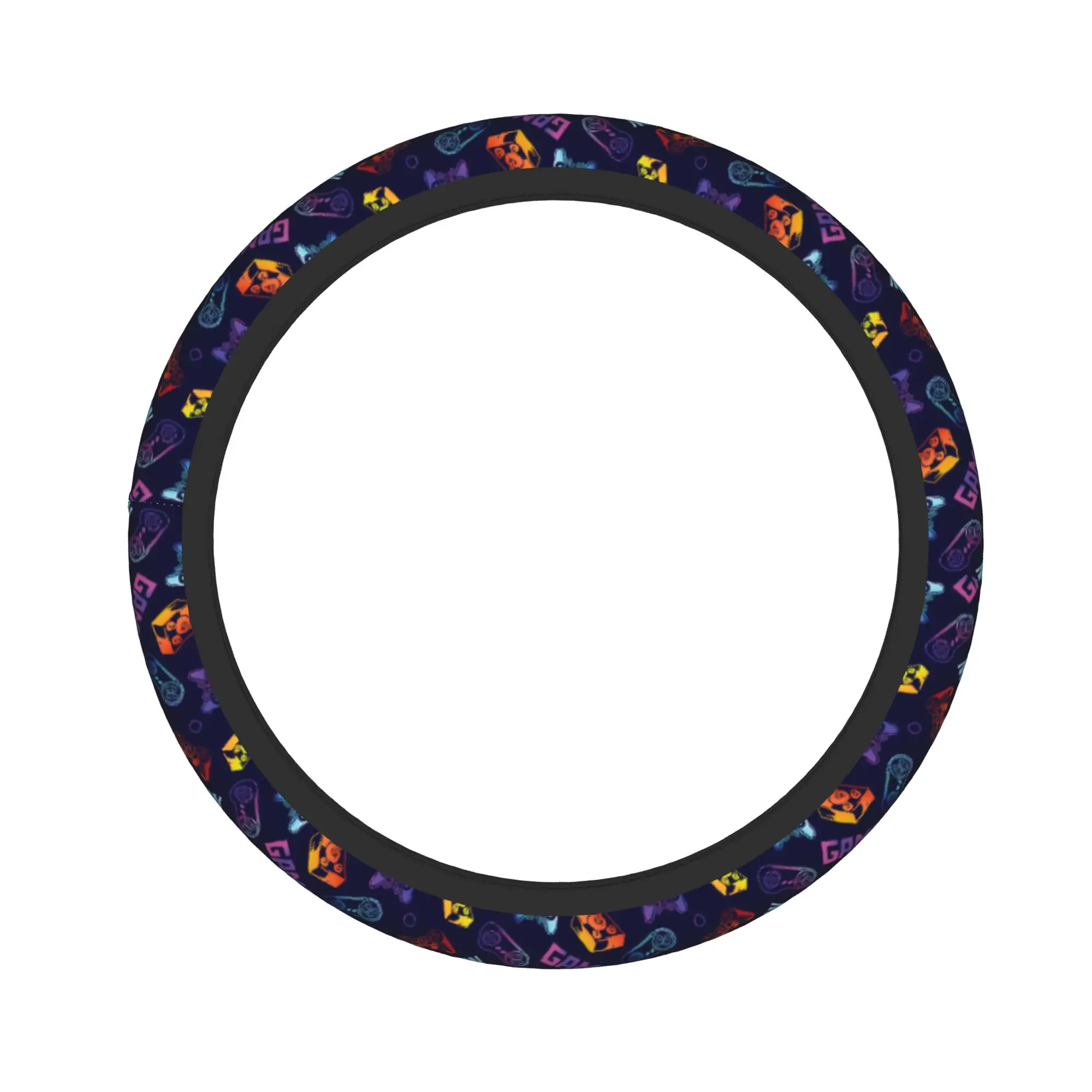Game Controller Pattern Car Steering Wheel Cover 38cm Anti-slip  Auto Steering Wheel Protector Colorful Interior Accessories