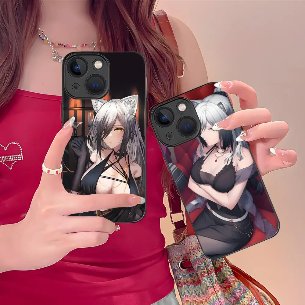 

Arknights Schwarz Mobile Phone Case for iPhone 16 15 14 13 12 11 X XR XS 8 7 Pro Max Plus Mini Colour Printing Silicone Luxury