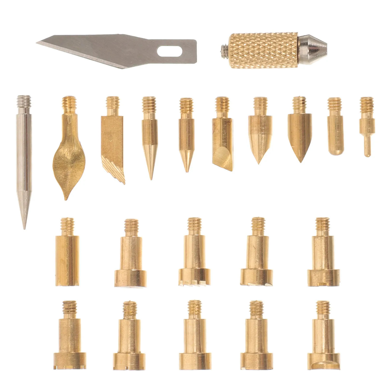 22Pcs Pyrography Pen Tips Metal Wood Burning Tips Replacement Set Wood Burner Tool Accessories Pyrography Tip Nibs Burner
