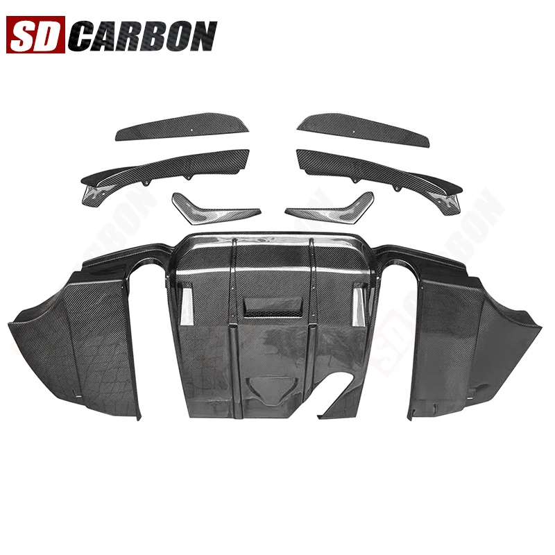 لسيارات BMW 3 series F30 F35 GEEX نمط ألياف الكربون مانع صدمات خلفي للسيارة الناشر الخلفي الخائن سبويلر عودة تحويلة الشفاه اكسسوارات السيارات #3