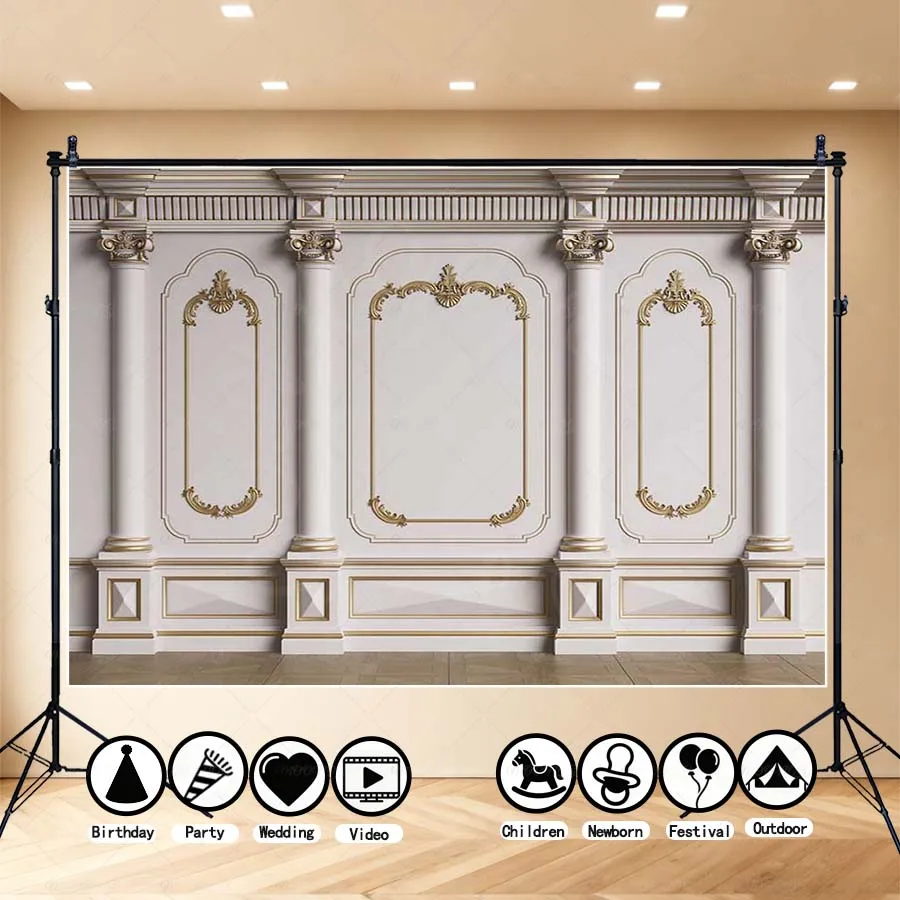 MOON.QG خلفية التصوير الفوتوغرافي الرجعية القلعة غرفة المعيشة الشمال خلفية الملحقات زينة حفلة عيد ميلاد ملصق الصورة #2