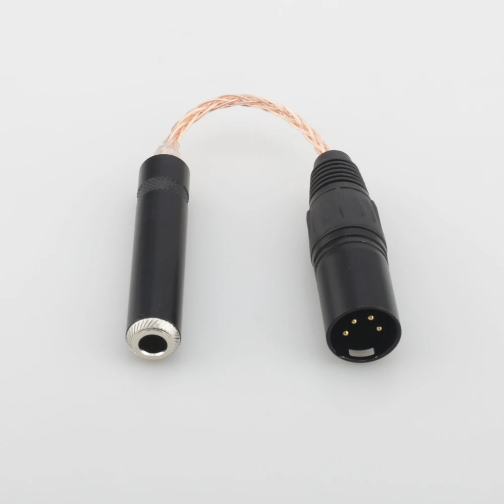 New Audiocrast 10CM 8 cores Single Copper 4-Pin XLR Male Balanced to 6.35mm 1/4 Female Audio Adapter Cable