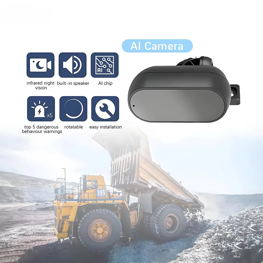 Facial Behavior Recognition Real-time All-in-1 AI DMS Camera 24H Sleepy Fatigue Voice Alarm for Car Truck Bus Fleet Management