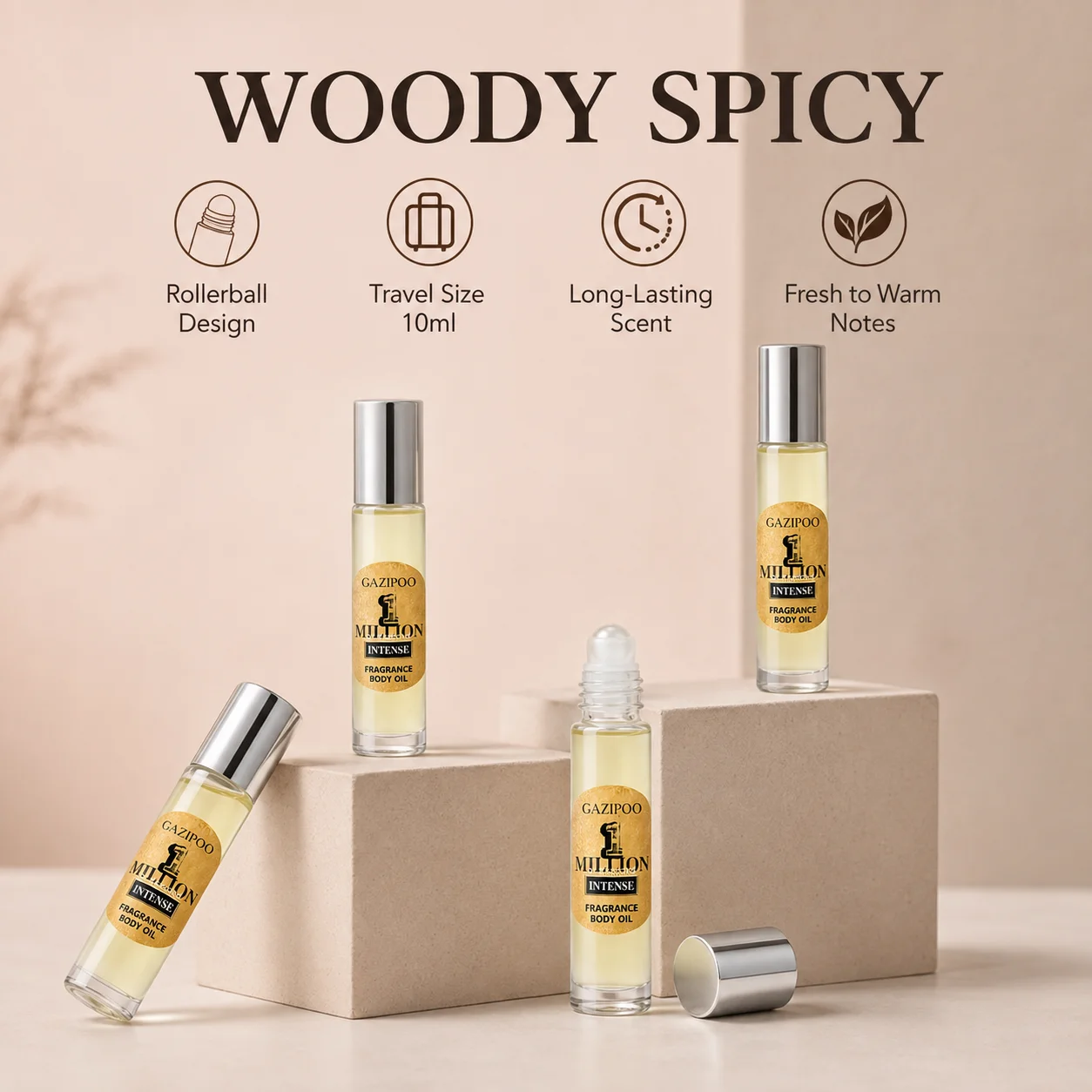 10ML Roll‑On Pheromone Oil - Portable Perfume Oil, Fragrance Oil, Woody Spicy Scent Essence De Parfum for Traveling or Dating