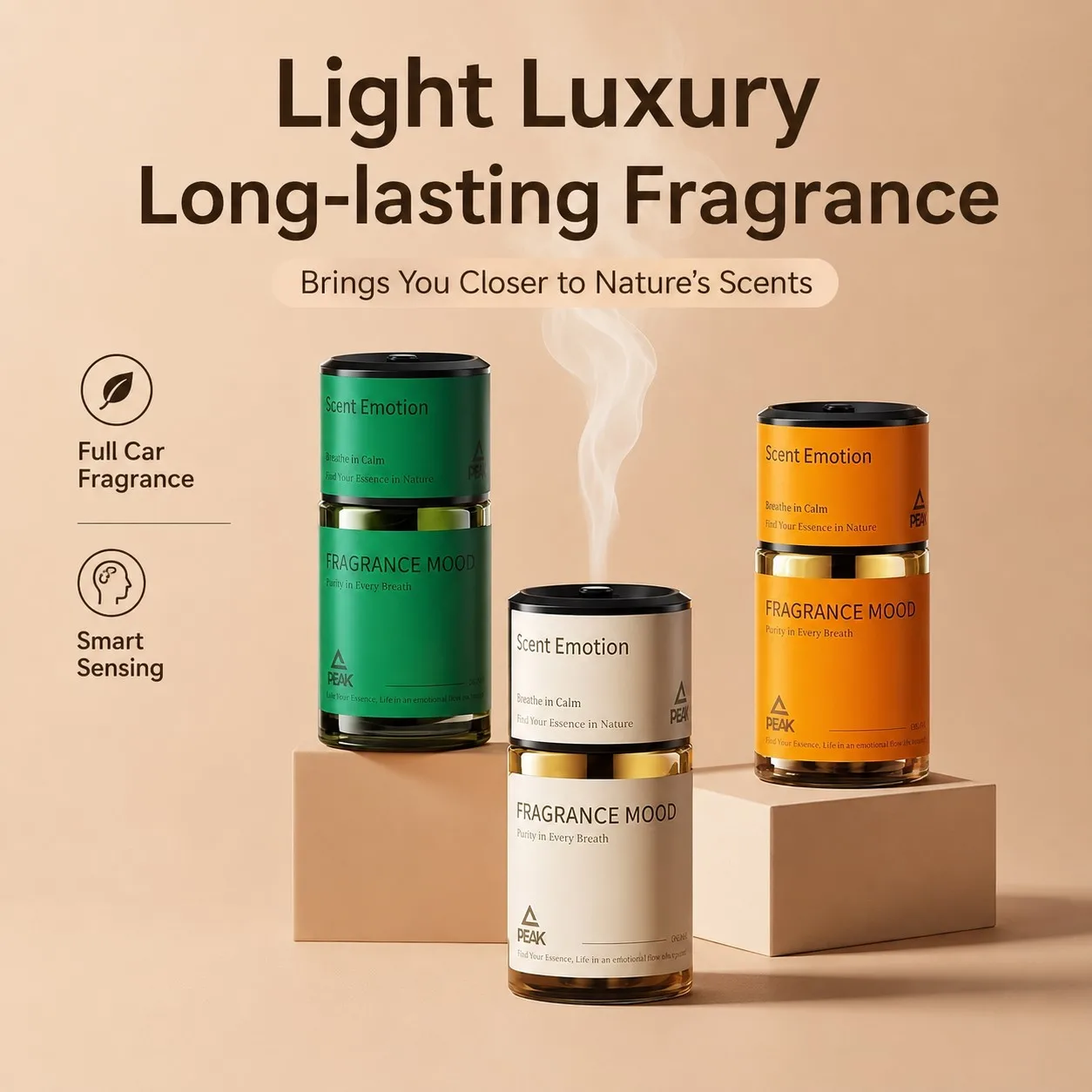 

High-End Car Air Freshener Smart Automatic Spray Long-Lasting Natural Plant Extracts Eliminates Odors Alcohol-Free