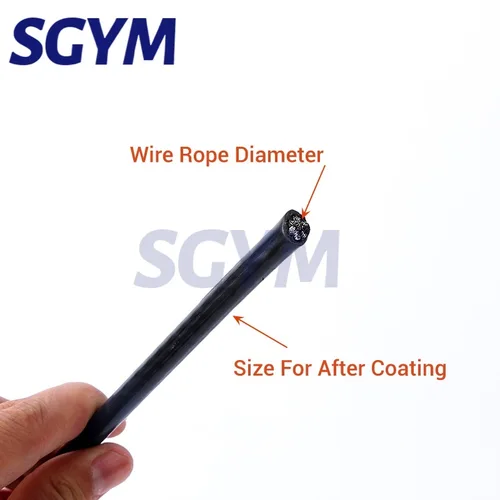 Imagen 2 del producto Cuerda de alambre Flexible de acero recubierta de PVC negro, Cable suave de 10/20/50/100 metros, tendedero de acero inoxidable 304, diámetro de 1/1, 5/2/3/4/5mm