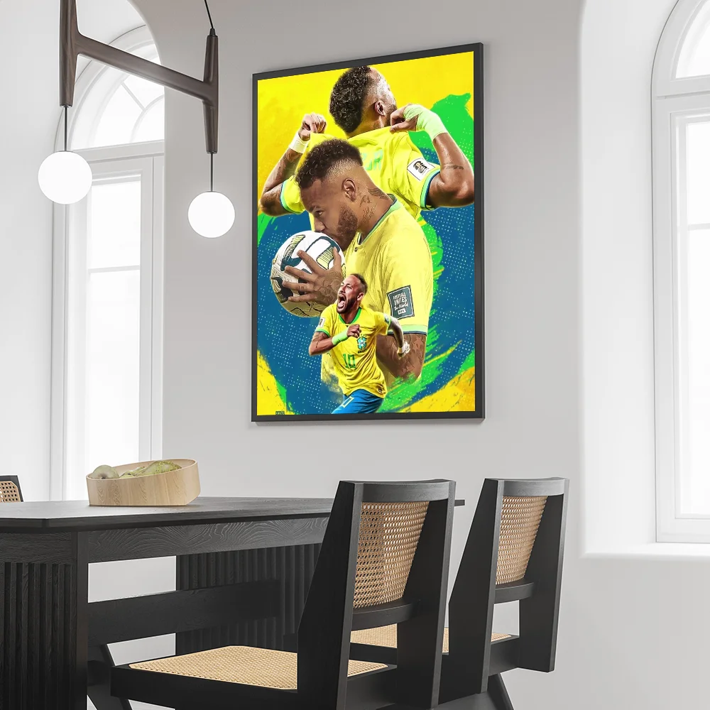 1PC N-Neymar Poster Self-adhesive Art Waterproof Paper Sticker Coffee House Bar Room Wall Decor