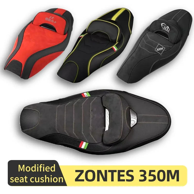 New For Zontes 350M M350 350 M Motorcycle Modified Seat Cushion Sports Seat Lumbar Support Waterproof Seat bag Suede Leather