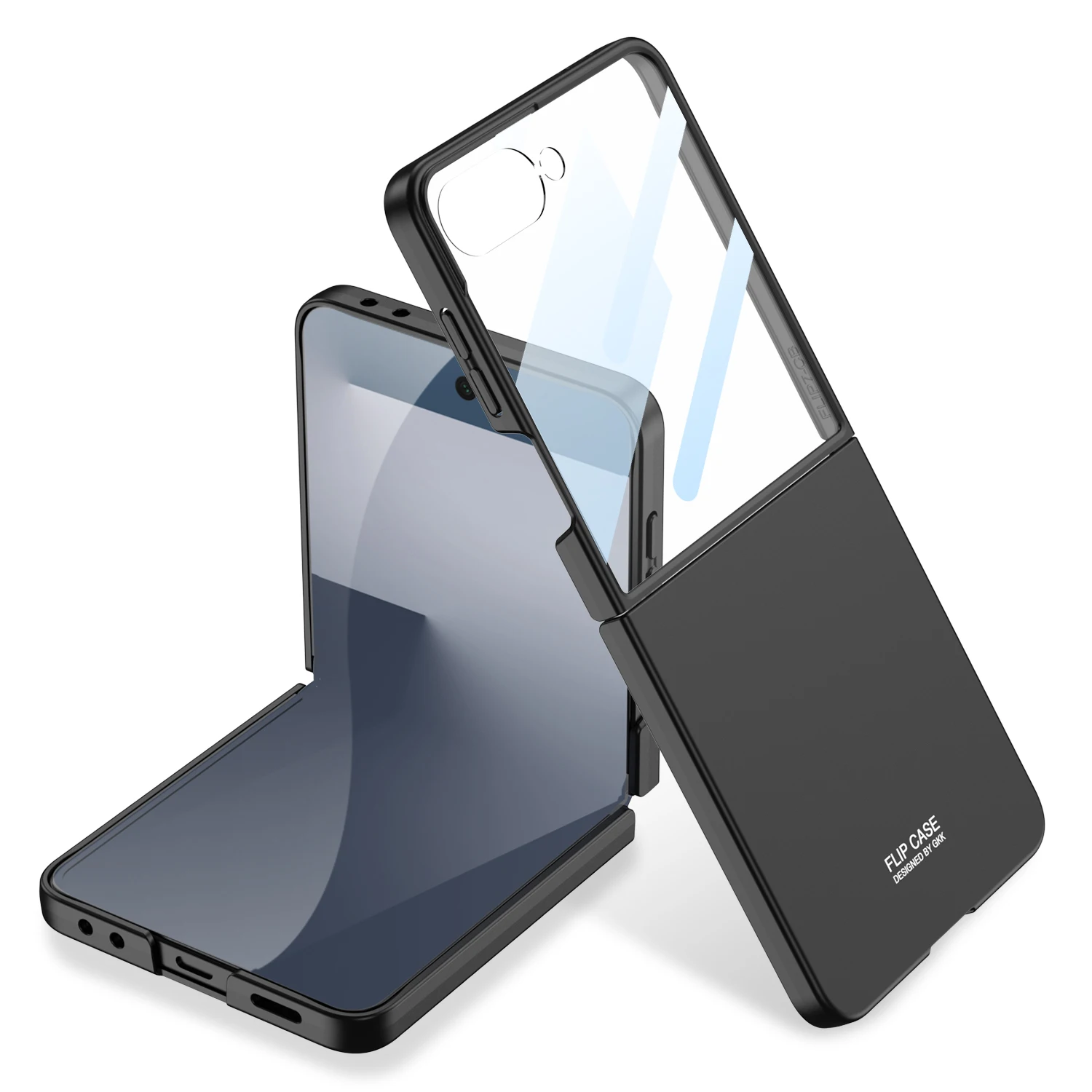 For Samsung Galaxy Z Flip 7 Case Business Solid Color Ultra-thin Skin Friendly Matte with Mirror Film Shockproof Hard Back Cover