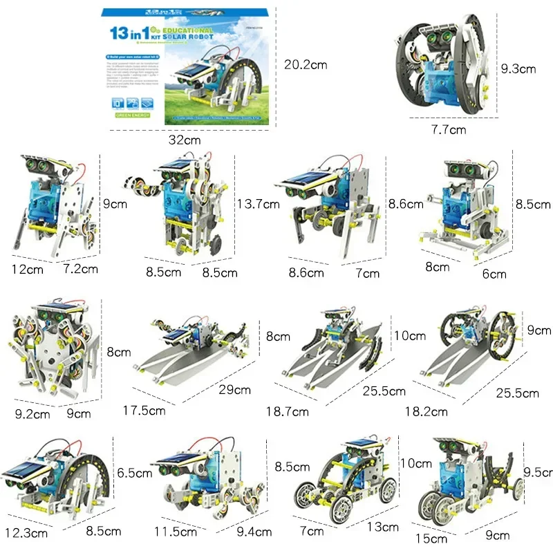 子供のための太陽光発電ロボットキット,13 in 1,教育玩具,科学的組み立て,変身ロボット,男の子への完璧な学校ギフト