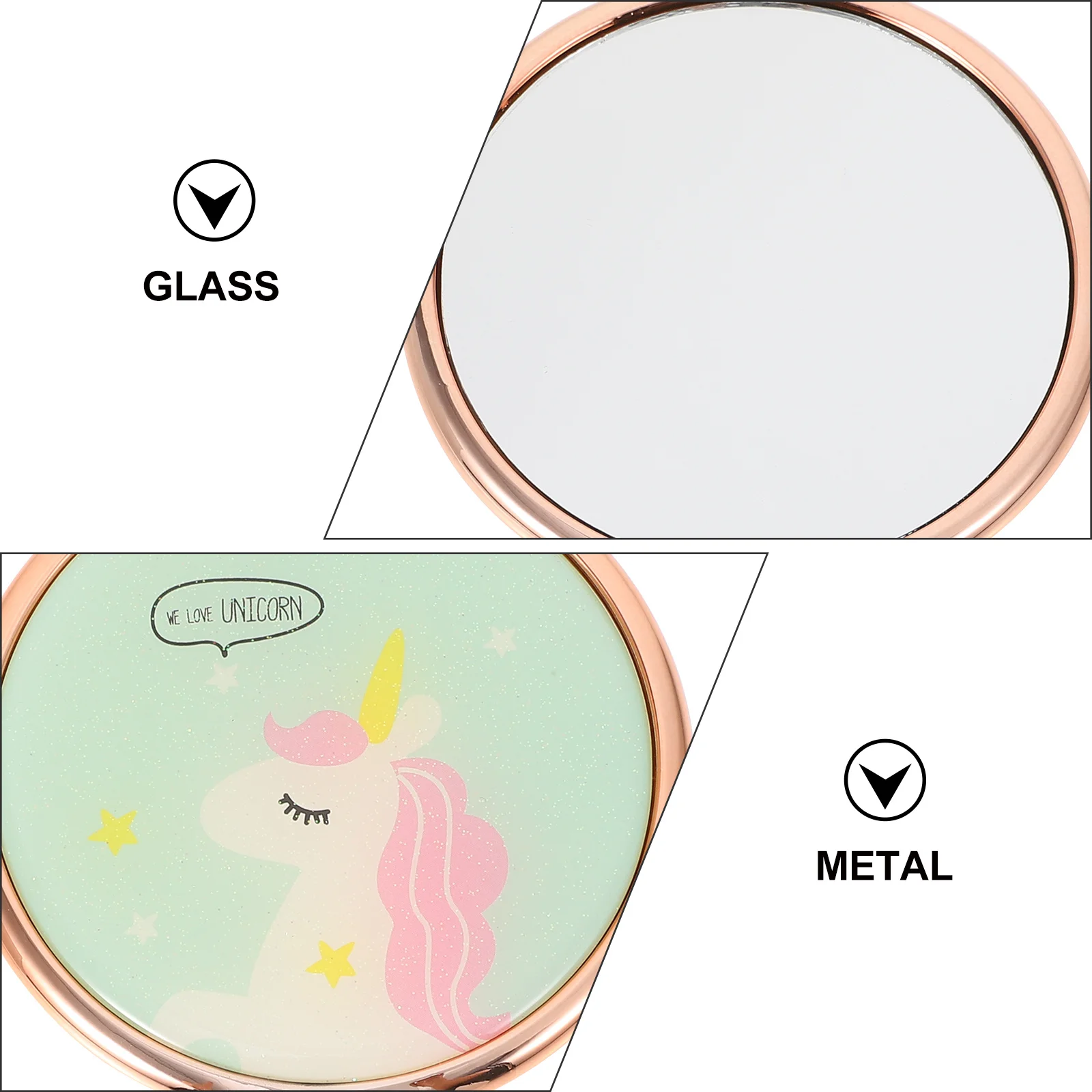 세련된 휴대용 메이크업 거울 여성을위한 휴대용 거울 여행 컴팩트 뷰티 화장대 레트로 디자인 메이크업 액세서리