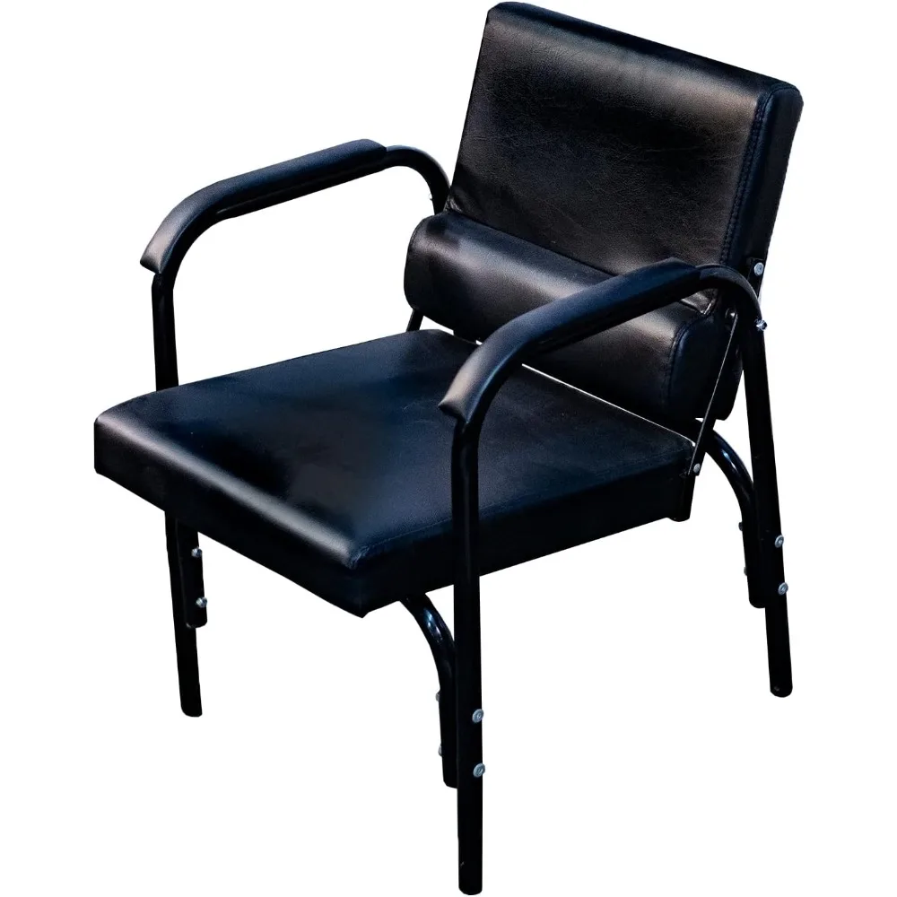 

Auto-Reclining Shampoo Chair with Lumbar Support and Extended Cushion Armrests