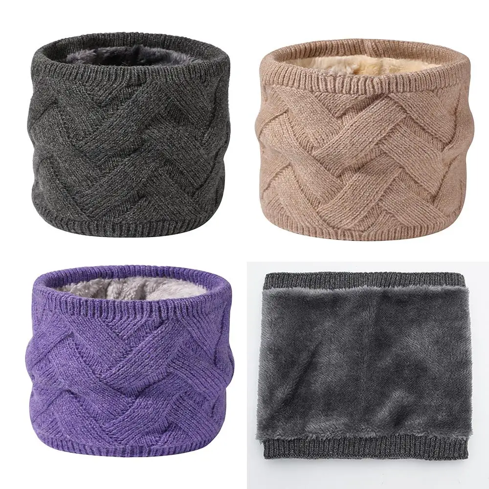 Wool Knitting Warm Collor Ring Winter Scarf Plush Thick Outdoor Sports Men Women Neck Warmer Neckerchief Full Face Mask Muffler