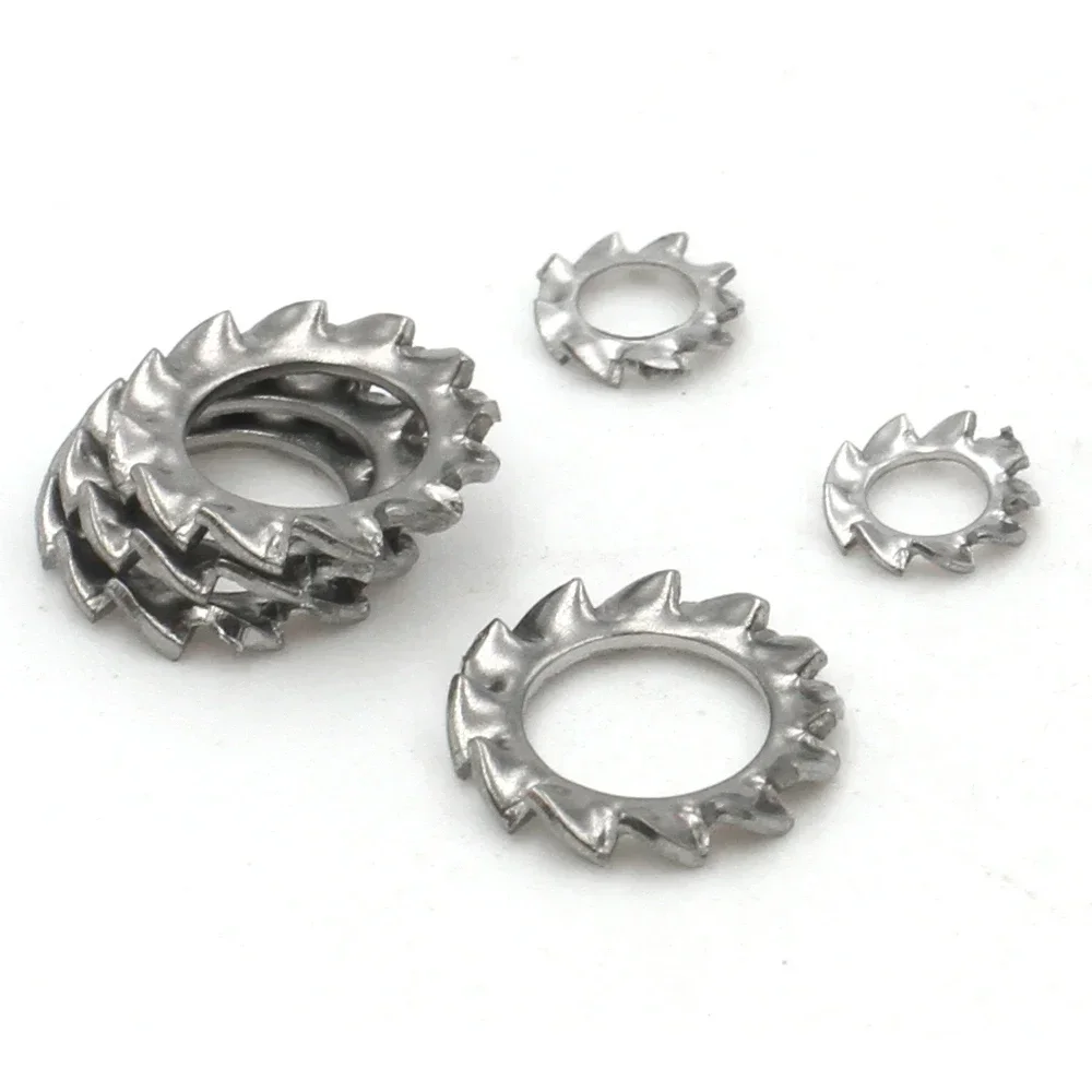 5/10/50pcs M2.5 M3 M4 M5 M6 M8 M10 M12 M14 -M24 304 Stainless Steel Shakeproof Star Gasket External Toothed Serrated Lock Washer