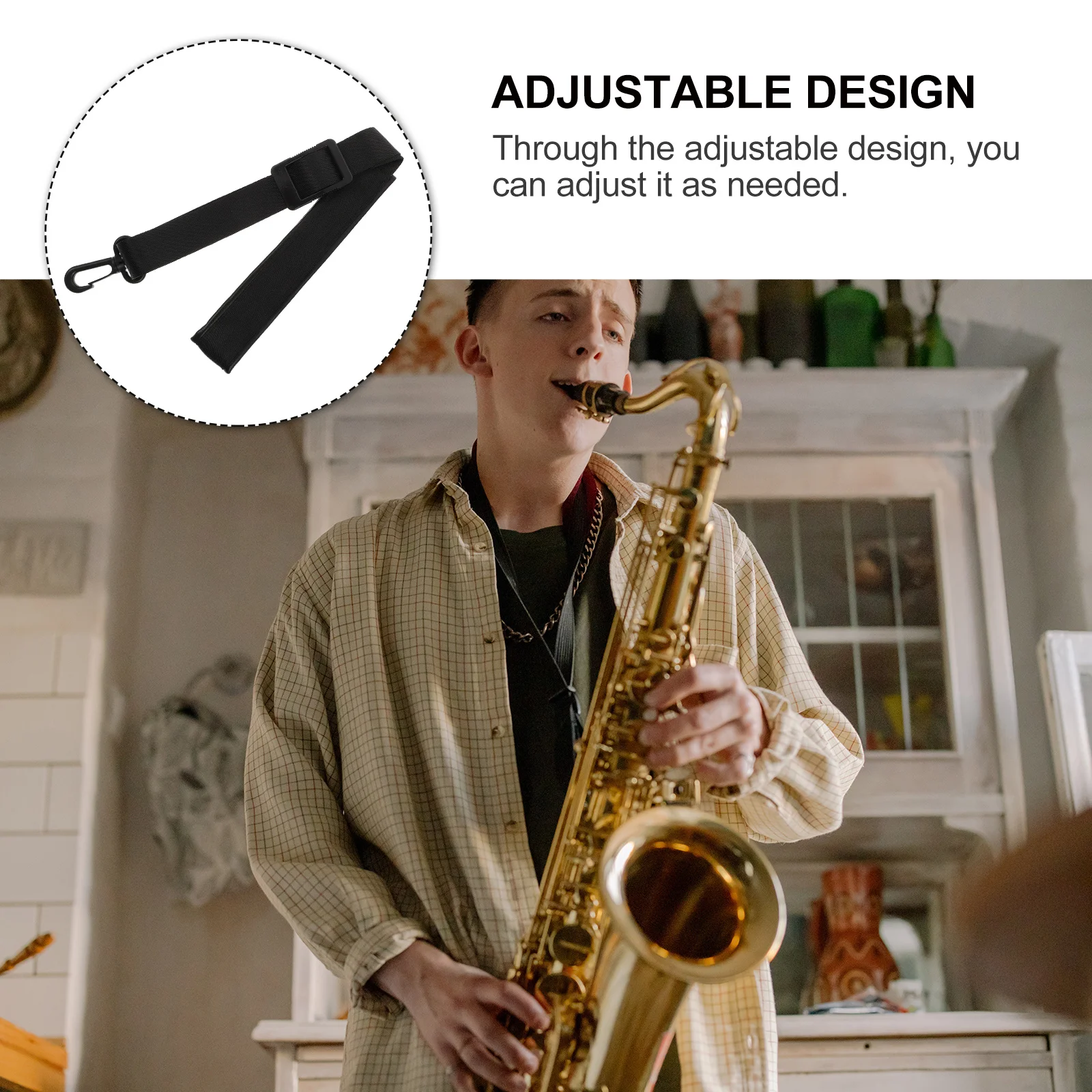 

1Pcs Practical Saxophone Neck Strap Good Load-Bearing Capacity Effective Stress Reduction Accessory Saxophone Neck Strap